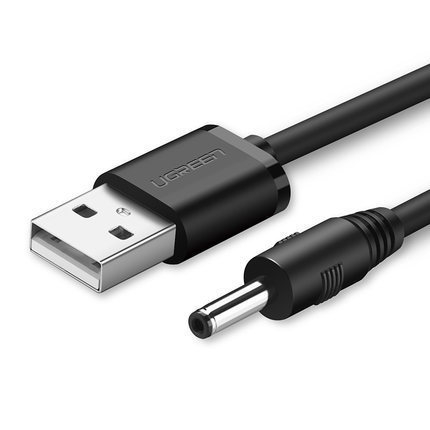 USB uz DC 3,5 mm barošanas un datu kabelis, 5V, 1 m, OEM, saderīgs ar galda lukturiem, skaņas iekārtām un mazajiem ventilatoriem, zīmols uldum