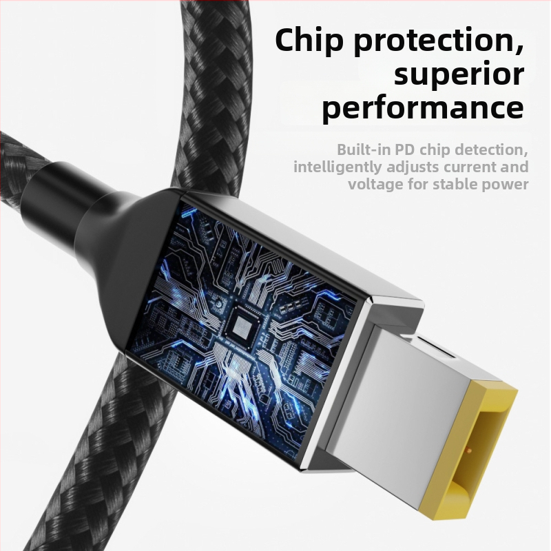 Type-C uz Lenovo kvadrātporta PD3.1 uzlādes kabelis, 2 m, 135 W, piemērots Lenovo saver sērijai, OEM