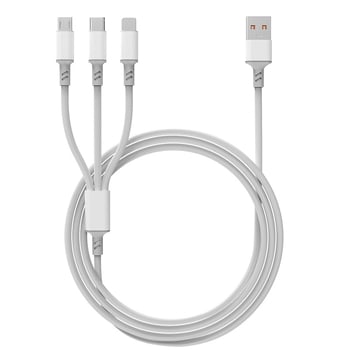 Kabel za prijenos podataka i brzo punjenje s više sučelja – 1-na-4 podjelnik, Lightning, Micro USB, Type-C, 66W, TPE