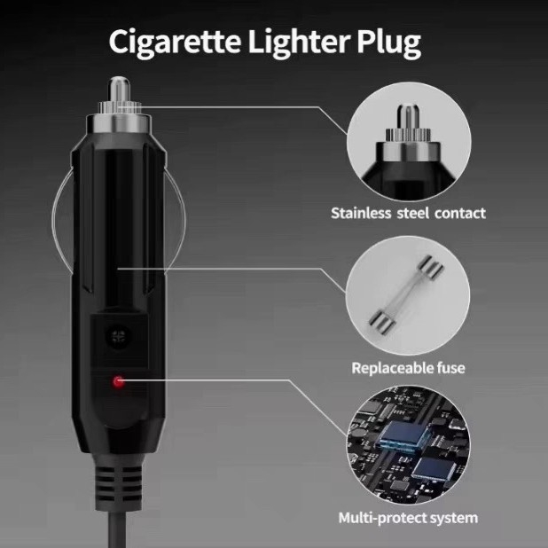 Încărcător auto cu lumină, conector DC5521, cablu 3m/5m, rezistent la apă, sursă de alimentare mini pentru exterior