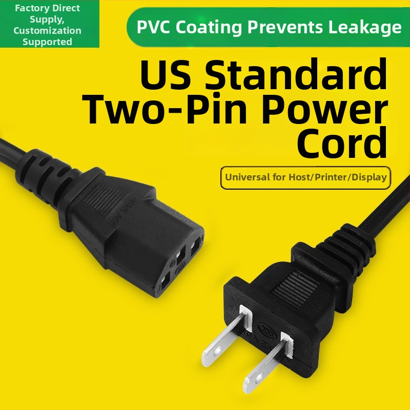 Barošanas kabelis ar diviem vadītājiem, ASV standarts plakanais spraudnis, OEM Xintai Wire