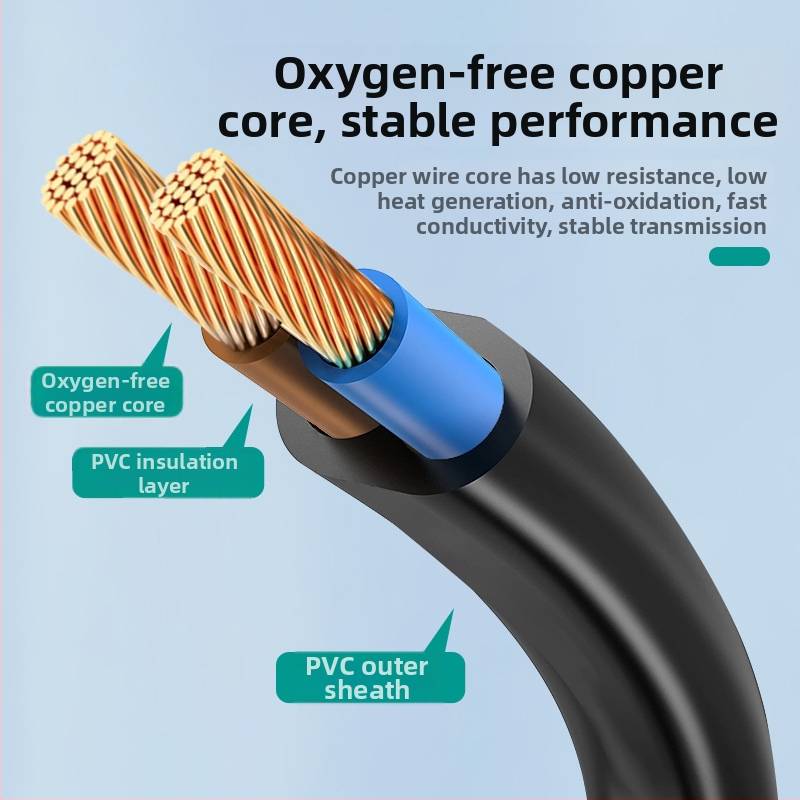 Divu vadītāju AC barošanas kabelis ar osmiņa gala formu – piemērots galda lampai, monitoram un printerim – PVC apvalks