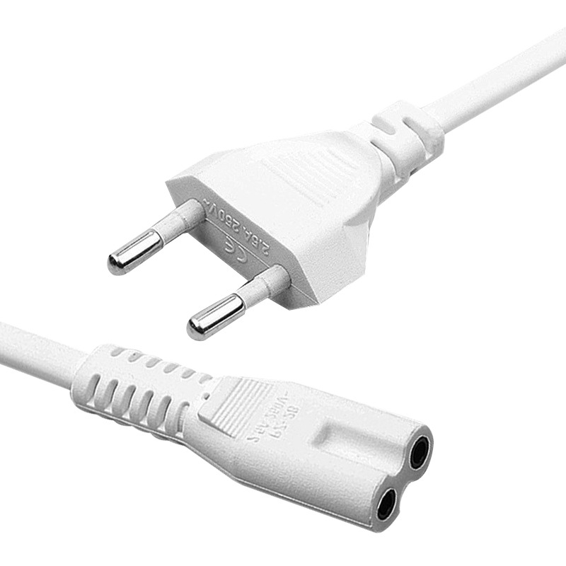 Panzheng zīmola barošanas kabelis ar divām apaļām kontaktligzdām, vācu standarts, 8-formas kabelis, monitoriem un digitālajām kamerām