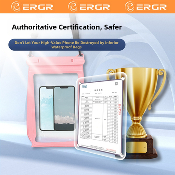 ERGR vodotesná taška na telefón s dotykovým displejom – Veľká kapacita, minimalistický štýl, PVC/TPU, na potápanie, pláž a fotografovanie, tlač loga