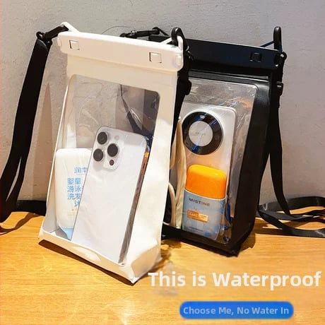 ERGR vodotesná taška na telefón s dotykovým displejom – Veľká kapacita, minimalistický štýl, PVC/TPU, na potápanie, pláž a fotografovanie, tlač loga