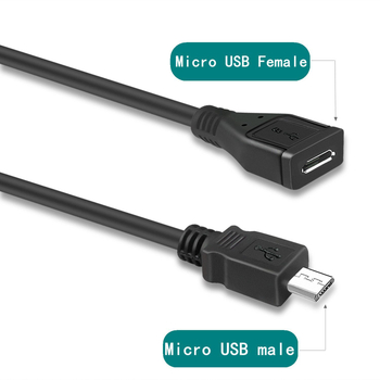 Cablu de prelungire Micro USB, 5 fire, conectare de la masculin la feminin, cu un cap, din TPE, suportă încărcare și transfer de date