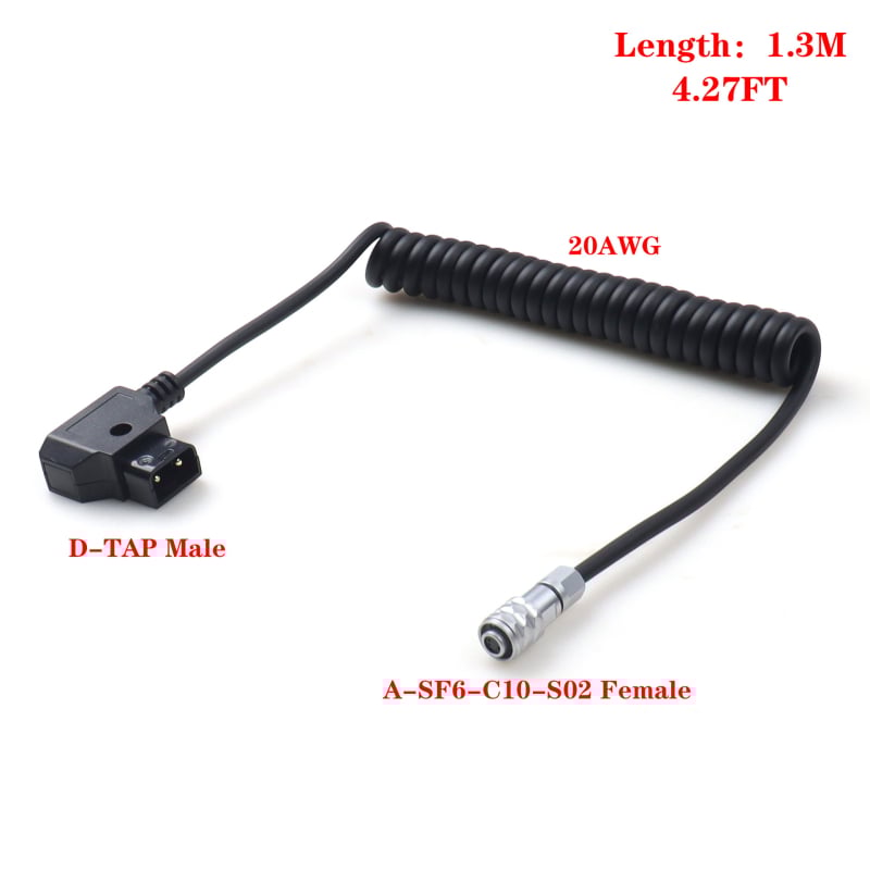 D-Tap uz Weipu 2-pol Kameru barošanas kabelis – Lano, TPU apvalks, RoHS, piemērots kameru un bateriju aprīkojumam