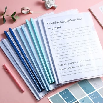 PP trojuholníková spona na rúdu pre zošity, priehľadná kancelárska spona, s tlačeným logom a prispôsobením, modely 9077/9078