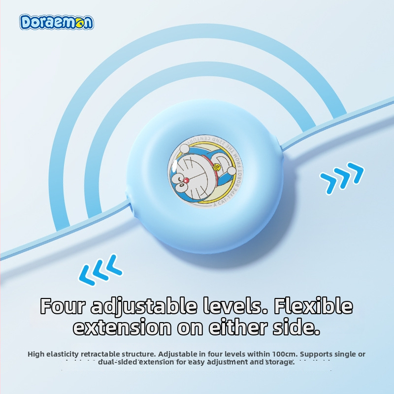 Doraemon 3v1 vysúvací nabíjací kábel s konektormi Lightning, Micro USB a USB-C, zo silikónového materiálu.