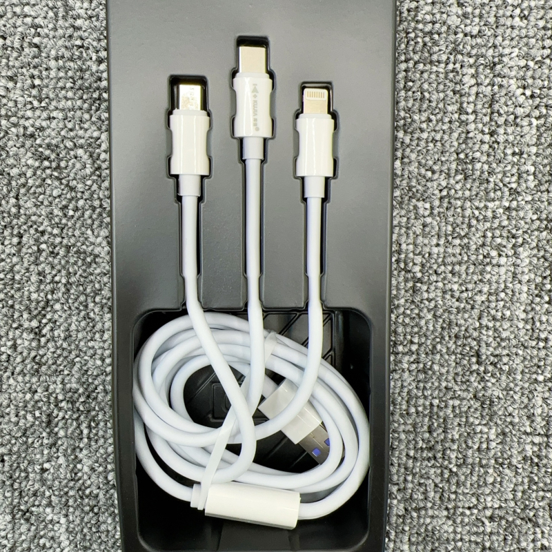 Kujia CC38 kabel s tri konektora: Lightning, Micro USB i USB-C, brzo punjenje do 120W, materijal TPE, 3C certifikat 2022200907000456
