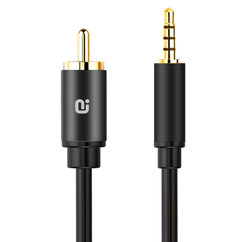 Stmavený koaxiálny digitálny audio kábel, 3,5 mm na Lotus konektor, pozlátený meďný vodič, digitálny 5.1 surround zvuk