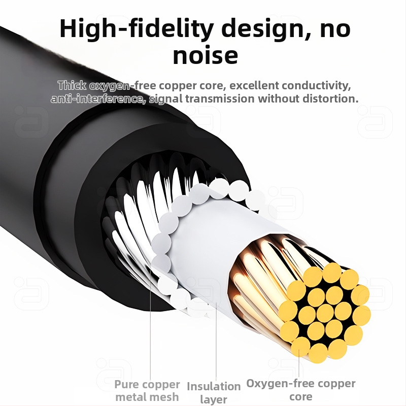 Stmavený koaxiálny digitálny audio kábel, 3,5 mm na Lotus konektor, pozlátený meďný vodič, digitálny 5.1 surround zvuk