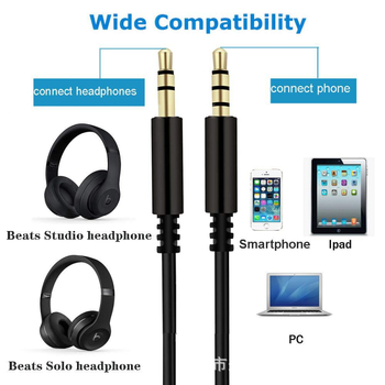 AUX2 Audio kabel 3,5 mm, muško-muški, s premazom, bakreno jezgro, za prijenos visoke razlučivosti, kompatibilan s mobilnim uređajima i računalima.