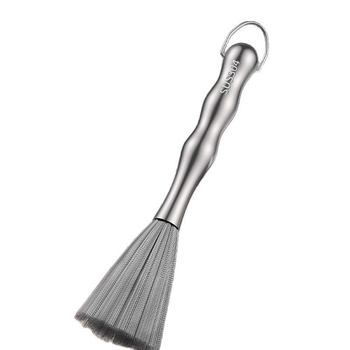 Perie pentru oale cu mâner lung, din oțel inoxidabil 304, cu bilă de oțel pentru curățare în bucătărie