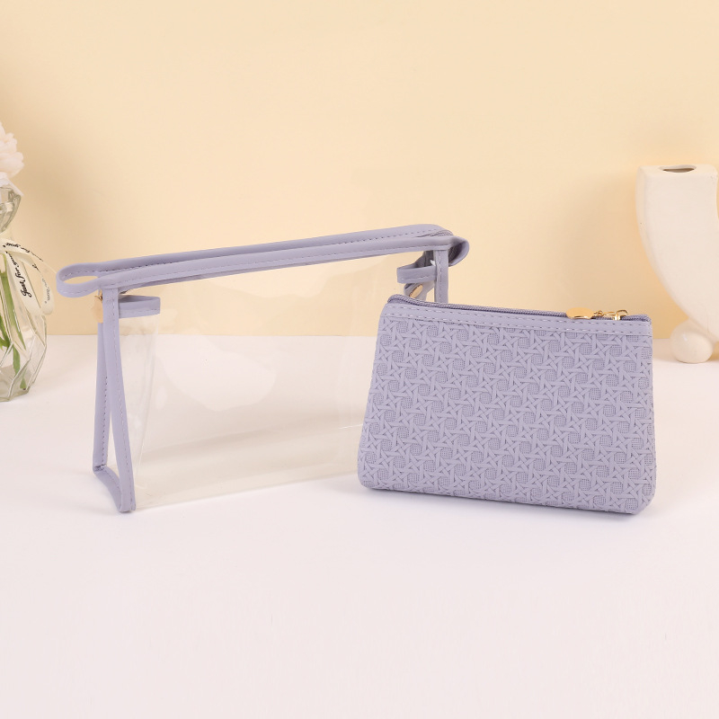 Dvojdielna PVC kozmetická taška na cestovanie – veľká kapacita toaletnej tašky s polyesterovou podšívkou, Corinat