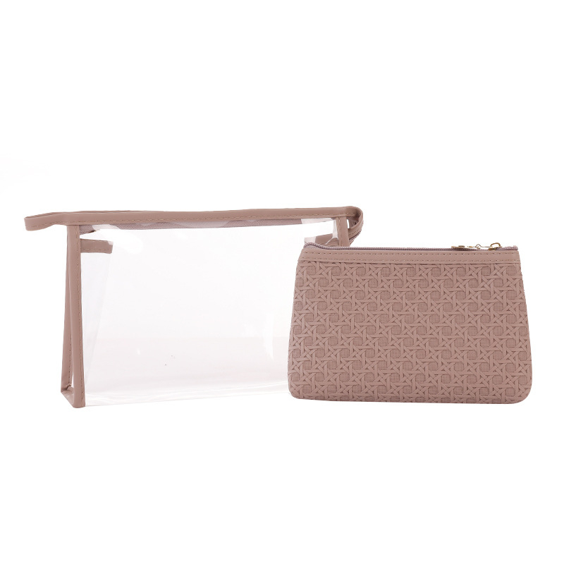 Dvojdielna PVC kozmetická taška na cestovanie – veľká kapacita toaletnej tašky s polyesterovou podšívkou, Corinat