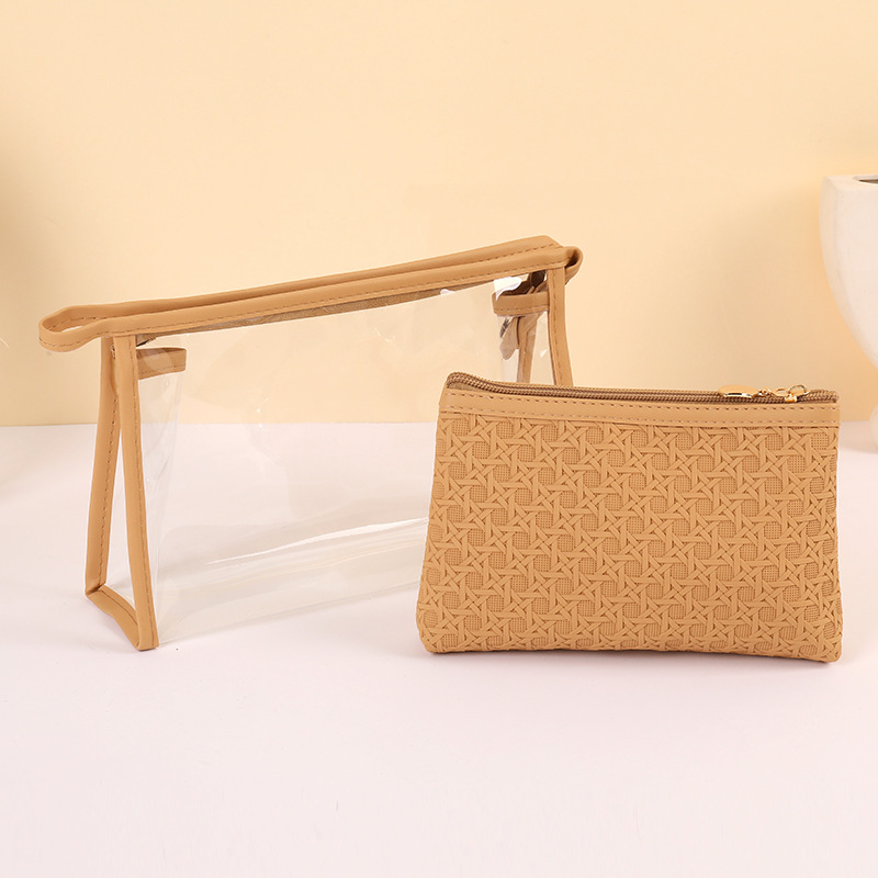 Dvojdielna PVC kozmetická taška na cestovanie – veľká kapacita toaletnej tašky s polyesterovou podšívkou, Corinat