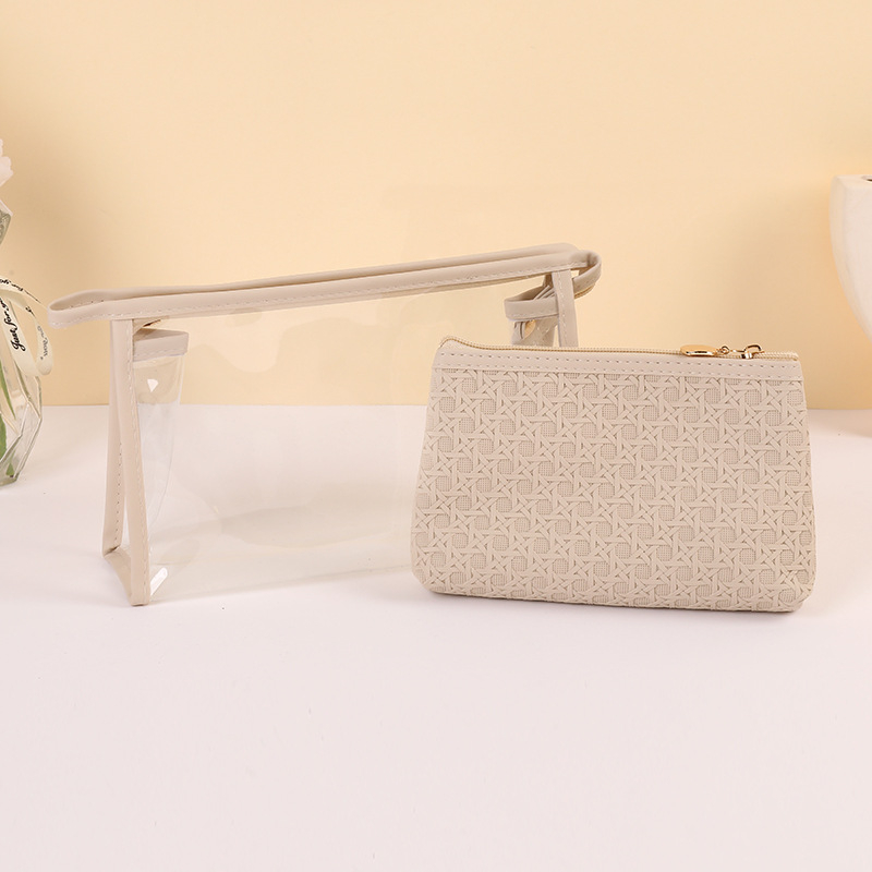 Dvojdielna PVC kozmetická taška na cestovanie – veľká kapacita toaletnej tašky s polyesterovou podšívkou, Corinat