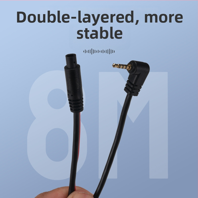 Dashcam pravouhlý kábel, 2.5 mm video konektor, 5-pól digitálny, PVC plášť, Rohs certifikovaný