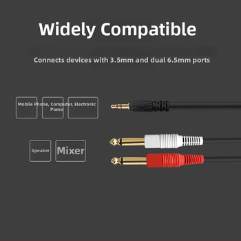 Choseal/Akihabara Q3201 Audio kabel 3,5 mm na 6,5 mm, zlatni konektori, jezgro od rafinirane bakra, UL certificiran, za digitalne uređaje
