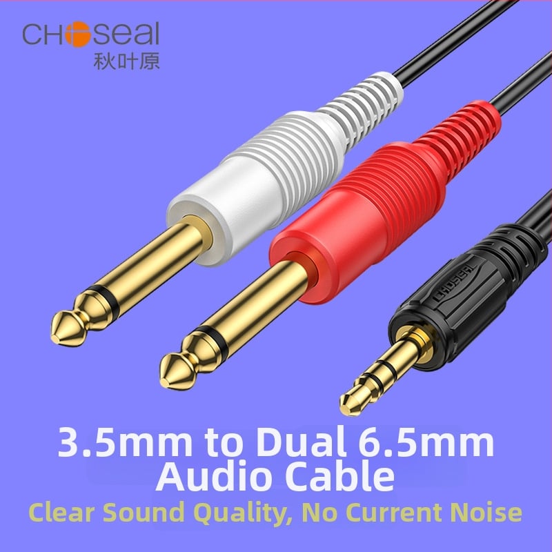 Choseal/Akihabara Q3201 Audio kabel 3,5 mm na 6,5 mm, zlatni konektori, jezgro od rafinirane bakra, UL certificiran, za digitalne uređaje
