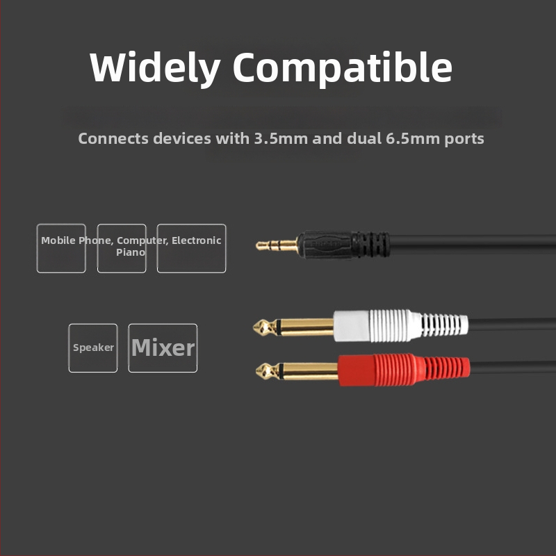 Choseal/Akihabara Q3201 Audio kabel 3,5 mm na 6,5 mm, zlatni konektori, jezgro od rafinirane bakra, UL certificiran, za digitalne uređaje