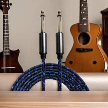 Audio kábel s dvomi vodičmi, muž–muž konektor, meďové jadro, pre gitaru, zosilňovač a mixér