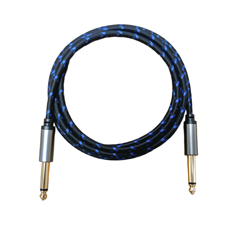 Audio kábel s dvomi vodičmi, muž–muž konektor, meďové jadro, pre gitaru, zosilňovač a mixér