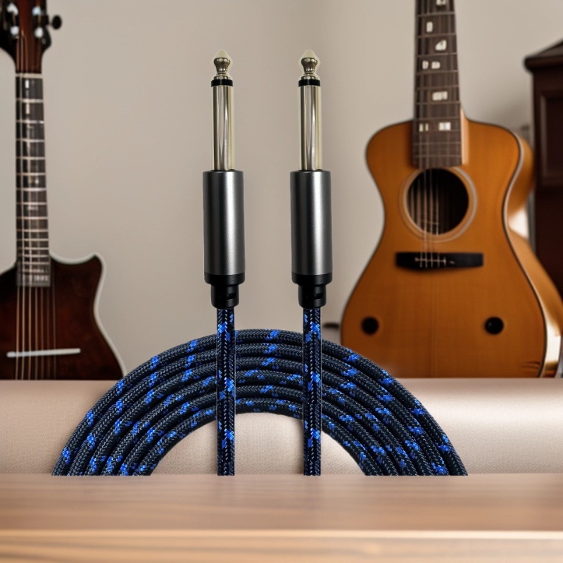 Audio kábel s dvomi vodičmi, muž–muž konektor, meďové jadro, pre gitaru, zosilňovač a mixér