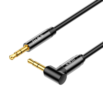 Zakrivljeni audio kabel 3,5 mm na 3,5 mm, zlatno obloženi vod, oksid-free bakar, bakreno jezgro, ISO 9001