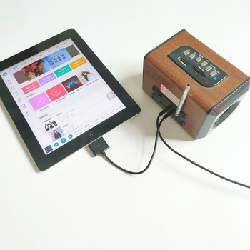 Kábel AUX do auta zo 30-pin na 3,5 mm stereo pre iPod/iPhone/iPad – 20 cm, meďový vodič, niklovaný povrch