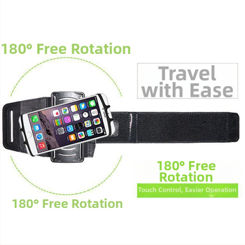 Išorinė sporto rankinė – universalus, besisukantis rankos dirželis, Lycra-silikono medžiaga, logotipas spausdintas, pritaikomas privatūs ženklai (Rongcan)