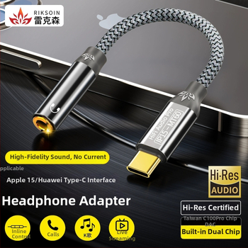 iPhone 15 adaptér na slúchadlá, káblový adaptér USB-C na 3,5 mm, zlaté pokovenie, bezoxidové medené jadro a medené vodiče, ROHS