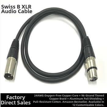 XLR samec–samica kábel pre DMX512 osvetlenie pódia, audio kábel pre mikrofón a mixér