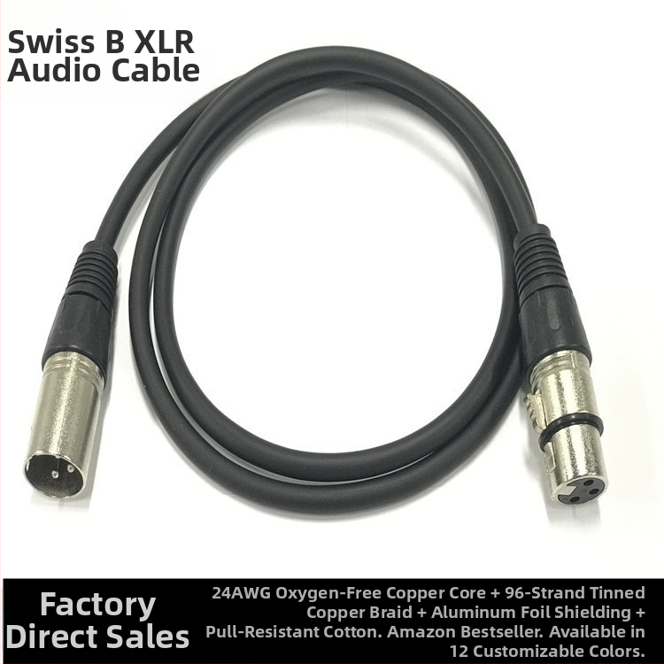 XLR samec–samica kábel pre DMX512 osvetlenie pódia, audio kábel pre mikrofón a mixér