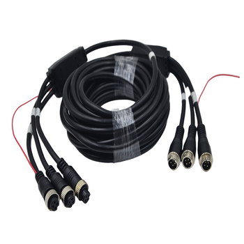 Trokanalni video avijacijski konektor produžni kabel, 4-žilni, za automobilsku nadzor i kameru za vožnju unazad, otporan na plamen