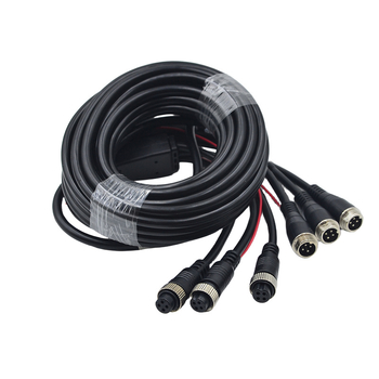 Trokanalni video avijacijski konektor produžni kabel, 4-žilni, za automobilsku nadzor i kameru za vožnju unazad, otporan na plamen