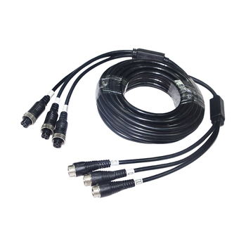 Trokanalni video avijacijski konektor produžni kabel, 4-žilni, za automobilsku nadzor i kameru za vožnju unazad, otporan na plamen