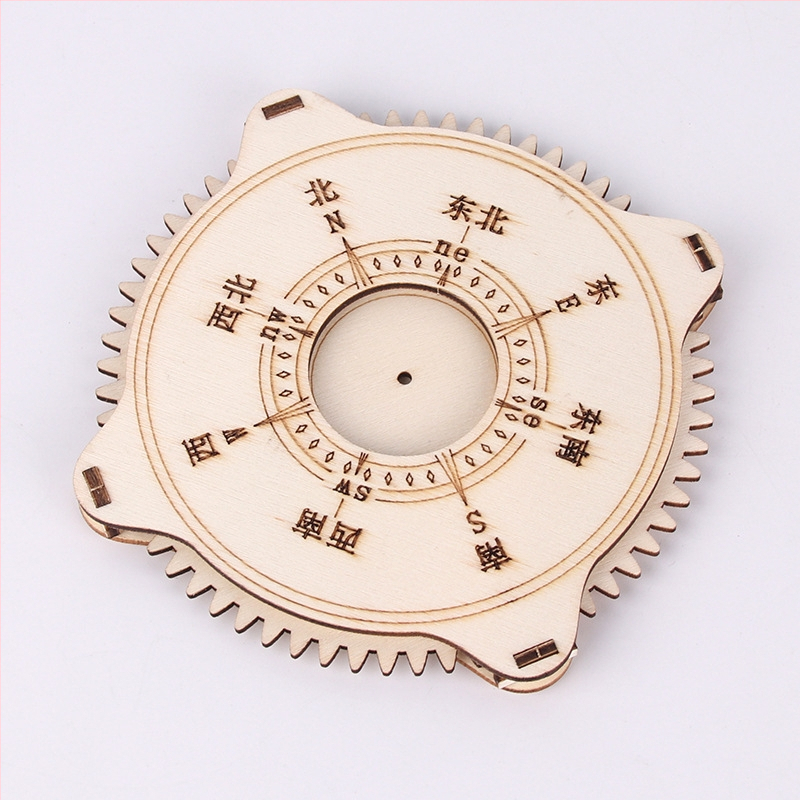 Kit DIY Busolă din lemn pentru copii 7–14 ani — fără energie electrică, jucărie educativă de fizică