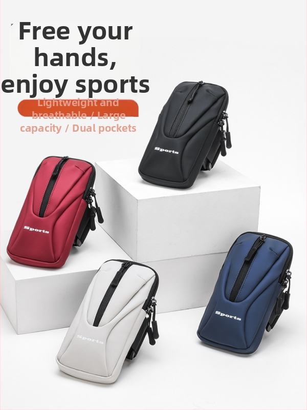 Bežecká taška na ruku pre telefón – unisex, priedušná, vodeodolná, odolná, Oxford látka, polyesterová podšívka, pre vonkajšie športy