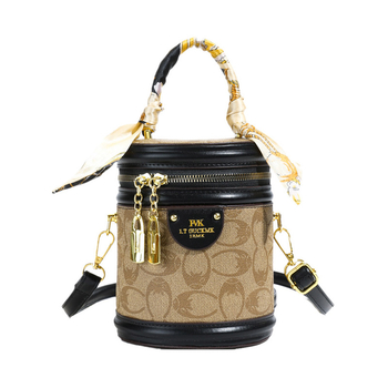 PU silindriline õlakott tõmblukuga, laminoitud sisemine tasku, polüestervooder, üks õlarihm, kevad 2025