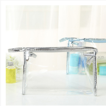 Prozirna prijenosna torbica za kozmetiku, gradski minimalistički stil, PU koža, podstava od sintetičke kože, vodootporna