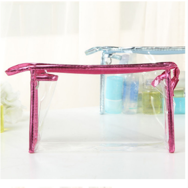 Prozirna prijenosna torbica za kozmetiku, gradski minimalistički stil, PU koža, podstava od sintetičke kože, vodootporna