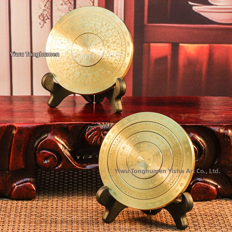 Pronksist kompassi laualine dekoratsioon – mitmekihiline kaheksa trigrammi motiiv ja stressi leevendamiseks mõeldud sõrmspinneri käepide