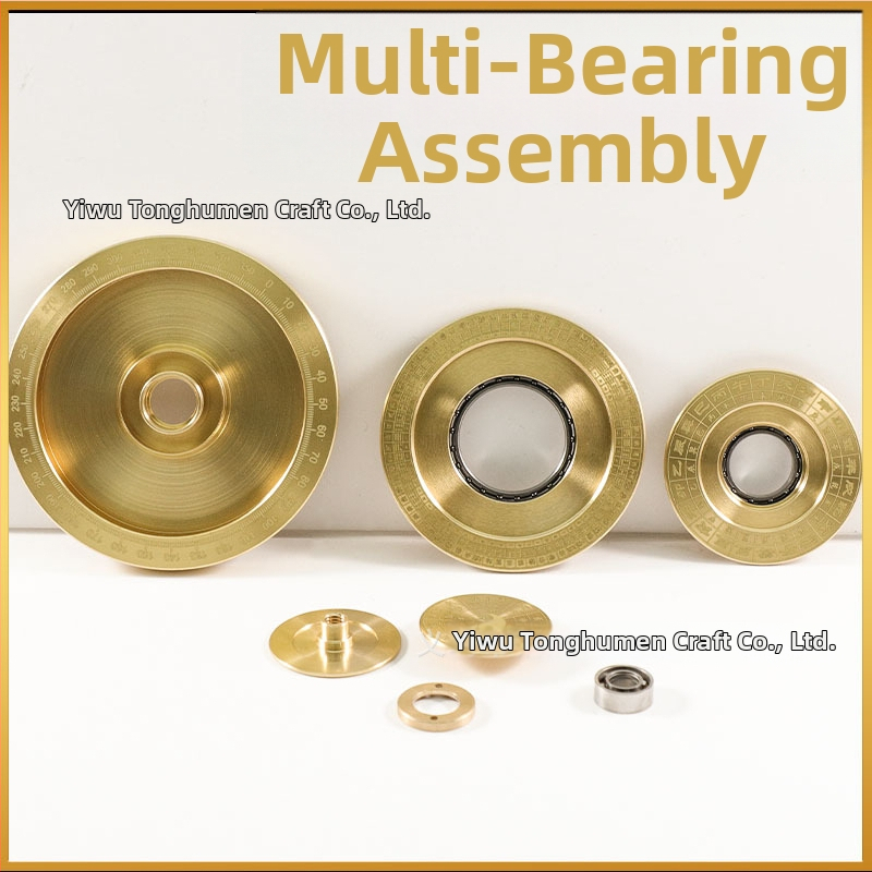 Pronksist kompassi laualine dekoratsioon – mitmekihiline kaheksa trigrammi motiiv ja stressi leevendamiseks mõeldud sõrmspinneri käepide