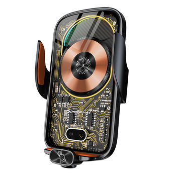 Suport auto pentru încărcare wireless cu deschidere/închidere automată și prindere electrică – aliaj magnetic, suport de navigație pentru ventilația mașinii