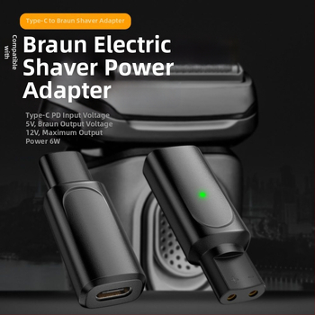 Braun skuvekļa uzlādes kabelis Type-C konverteris, saderīgs ar XT/HC/BG sērijām
