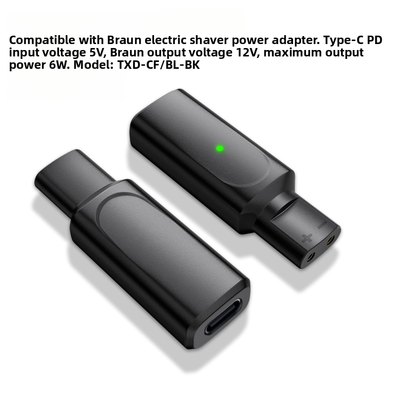 Braun skuvekļa uzlādes kabelis Type-C konverteris, saderīgs ar XT/HC/BG sērijām