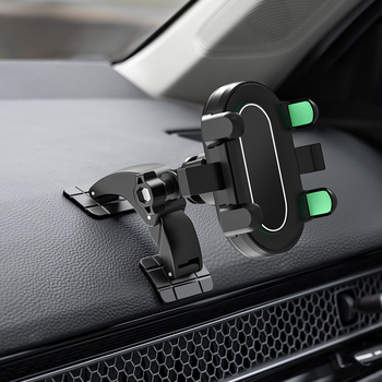 Bază pentru suport de telefon auto cu montaj pe bord prin adeziv și clapetă centrală pentru navigare (pe bord: montaj cu adeziv, compatibil universal, putere 5W)