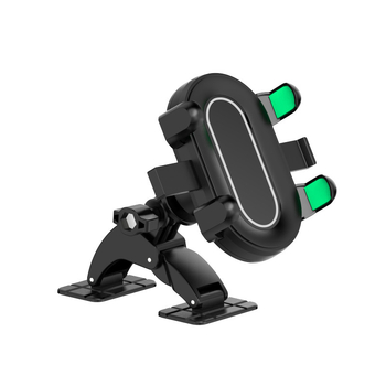 Bază pentru suport de telefon auto cu montaj pe bord prin adeziv și clapetă centrală pentru navigare (pe bord: montaj cu adeziv, compatibil universal, putere 5W)